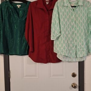 Variety Of Button Downs, Casual, & Dressy Tops. Size & Colors Vary.